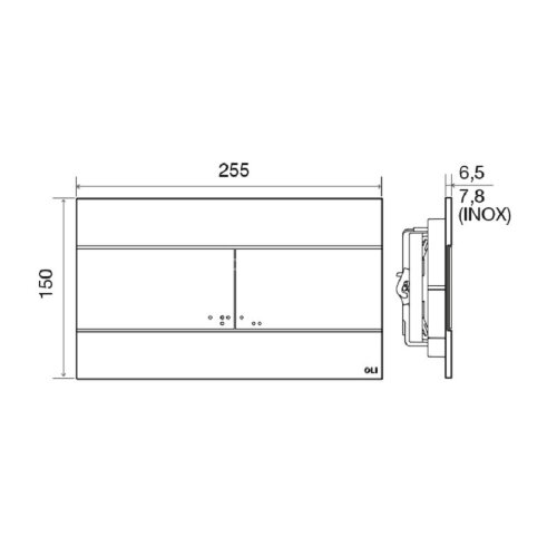 Кнопка смыва Oli SLIM, механическая, двойная, пластик, хром глянец (CG23000010196)