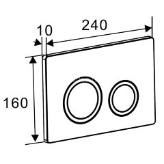 Кнопка смыва AZARIO NEW двойная, пластик, черный матовый (AZ-017.04)