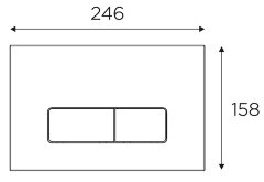 Кнопка смыва IDROSPANIA Andrea двойная, черная матовая (30354)