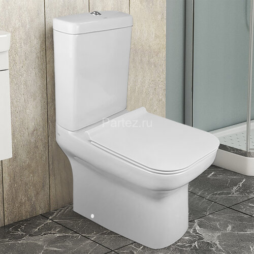 Унитаз-компакт Creo Ceramique ARLES 650х370х820 напольный, безободковый, в комплекте с сиденьем микр