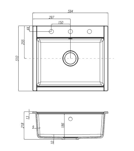 Кухонная мойка AQUATON Делия 60, цвет песочный (1A715232LD220)