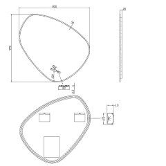 Зеркало AZARIO Tokyo 800х770 с подсветкой, сенсорный выключатель с функцией диммера (AZ-Z-188CS)