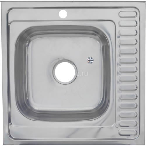 Мойка 6060 L MELANA 0,6/160 накладная прямоугольная с сифоном (015 t L *10)