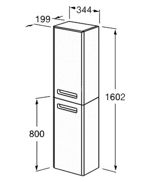 Шкаф-колонна Roca The Gap 35 подвесной, левый, белый (Z.RU93.0.273.9)