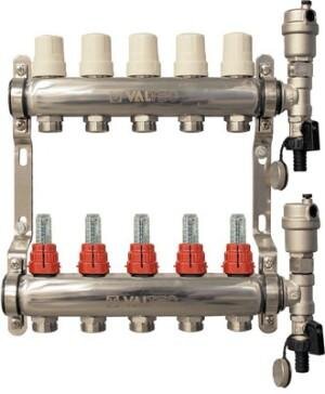 Коллекторная группа НЕРЖ. с расходомерами 1"х3х3/4"EK VALTEC
