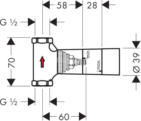 Hansgrohe 15973180 Скрытая часть запорного вентиля, СМ, шпиндельная, 1/2