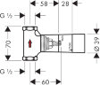 Hansgrohe 15973180 Скрытая часть запорного вентиля, СМ, шпиндельная, 1/2