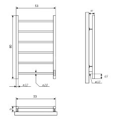 Полотенцесушитель электрический Двин J Neo 80/50 1"-1/2" полированный (4657763844837)