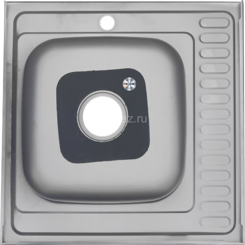 Мойка 6060 R MELANA 0,8/180 ДЕКОР накладная прямоугольная с сифоном (097D t R*10)