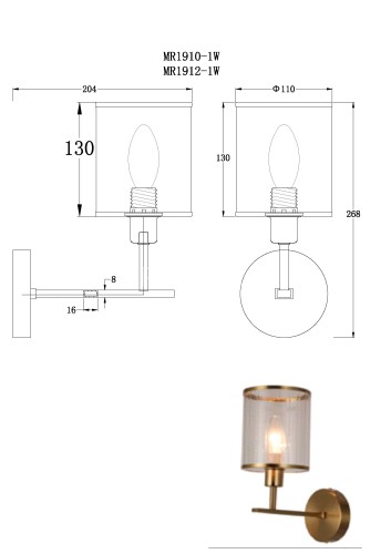 Бра MyFar MR1912-1W
