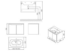 Тумба под раковину Ravak SDD Classic 70 подвесная Белая (X000001089)