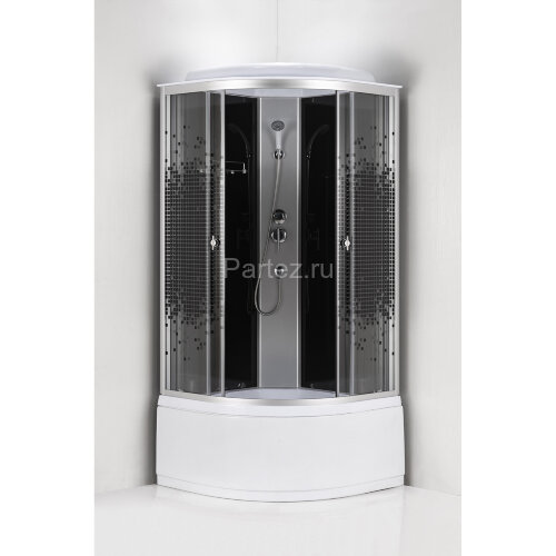 Душевая кабина Loranto 90x90x215 поддон 40 см, 4 мм прозрачное стекло с рисунком "мозайка" (CS-986ТМ/G)