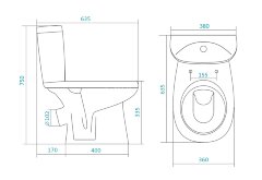 Унитаз-компакт Santek Анимо напольный, с косым выпуском и сидением стандарт (1.WH11.0.032)