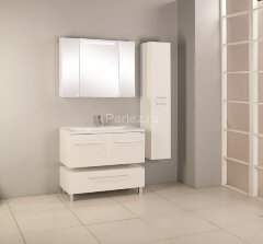 Тумба под раковину AQUATON Мадрид 100 М подвесная, 2 ящика, белая (1A128001MA010)