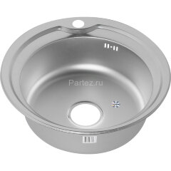 Мойка 510 MELANA 0,6/170 ДЕКОР врезная круглая с сифоном (157D t *15)