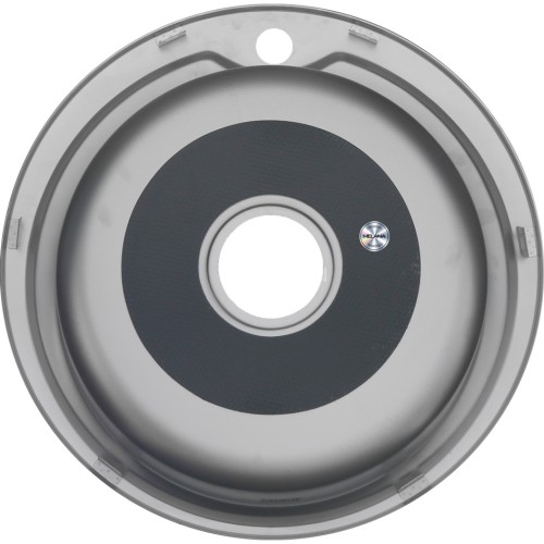 Мойка 510 MELANA 0,6/170 ДЕКОР врезная круглая с сифоном (157D t *15)