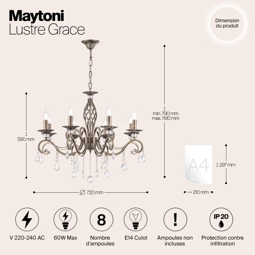 Подвесная люстра Maytoni RC247-PL-08-R