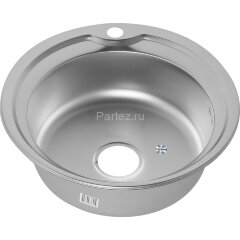 Мойка 510 MELANA 0,8/180 МАТОВАЯ врезная круглая с сифоном (001M t *12)