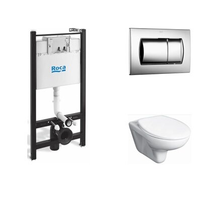 ПЭК: Roca MATEO Унитаз + сидение микролифт + инсталляция + кнопка