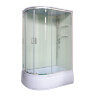 Душевая кабина Loranto NEO 120x80x(170+38) правая, с высоким поддоном 38см, прозрачное закаленное стекло 4 мм, задние стеклянные стенки белые, с двумя