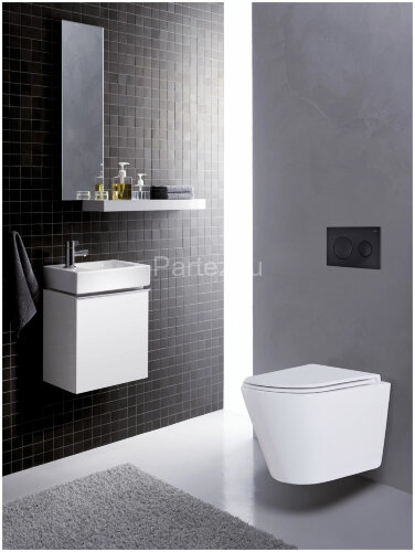 Сет AZARIO инсталляция с панелью смыва + унитаз Teramo( круглый) с сидением микролифт +клавиша черна