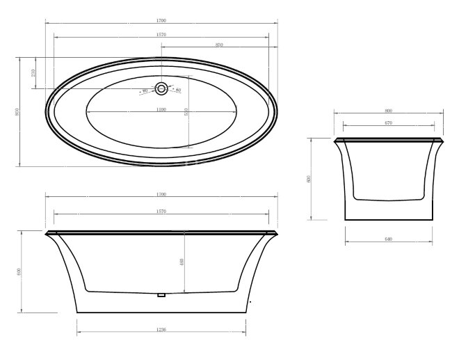 Акриловая ванна ABBER AB9289