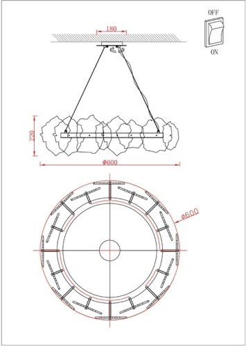 Подвесная люстра Divinare 1713/17 SP-100
