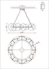 Подвесная люстра Divinare 1713/17 SP-100