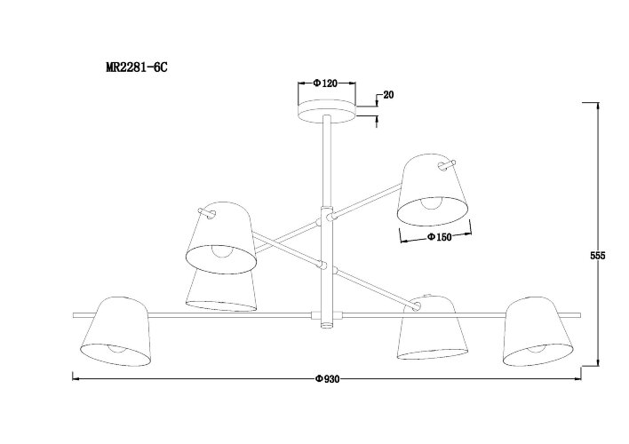 Потолочная люстра MyFar MR2281-6C