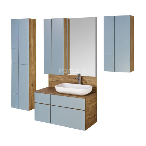 Тумба под раковину AQUATON Мишель 100 NEW подвесная, без столешницы, Дуб Рустикальный (1A256901MIX30