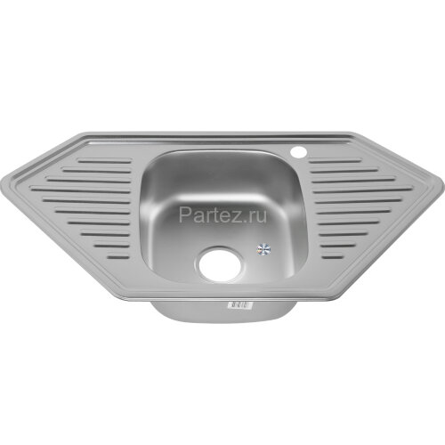 Мойка 9550B MELANA 0,8/180 МАТОВАЯ врезная угловая с сифоном (222B М t *7)