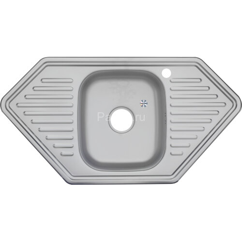 Мойка 9550B MELANA 0,8/180 МАТОВАЯ врезная угловая с сифоном (222B М t *7)