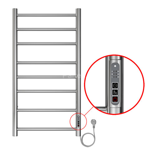 Полотенцесушитель электрический AZARIO PARMA 400/800 8 секций, диммер справа, хром (AZ10848)
