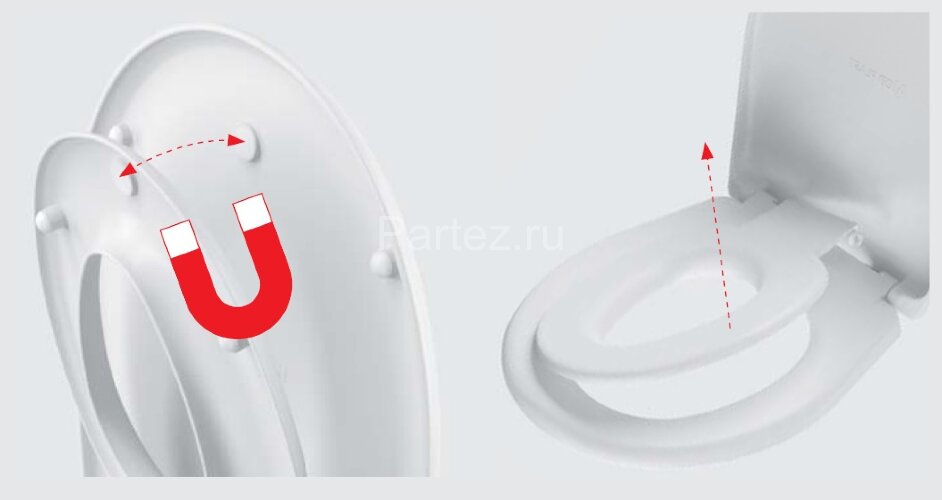 Сиденье для унитаза Alcaplast, со съемным детским вкладышем, белый (A603)