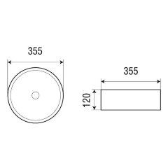 Раковина Azario 355х355х120 накладная, круглая, чёрная матовая (AZ-3134-MB)