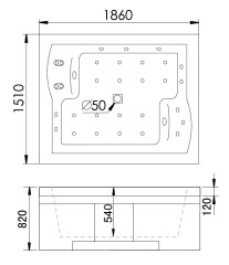 Акриловая ванна Gemy G9052 II K L