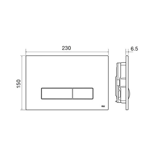 Кнопка смыва Oli Glam OLIpure механическая, двойная, пластик, хром глянцевый (CG45000192905)
