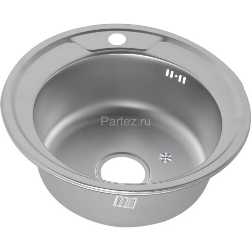 Мойка 490 MELANA 0,6/170 МАТОВАЯ врезная круглая с сифоном (017M ta *12)