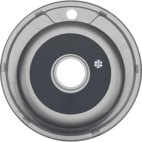 Мойка 490 MELANA 0,6/170 МАТОВАЯ врезная круглая с сифоном (017M ta *12)