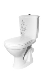 Унитаз-компакт Суперкомпакт декор Цветы А Стандарт, сиденье полипропилен (44901110222)