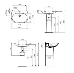 Раковина Ideal Standard TESI 60 см (T352201)