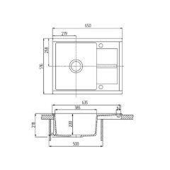 Кухонная мойка AQUATON Делия 65, серый шелк (1A718632DE250)
