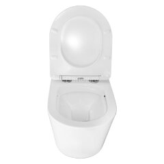 Унитаз подвесной Azario Atrio 490x365x360 безободковый, с сиденьем микролифт, белый (AZ-2330)