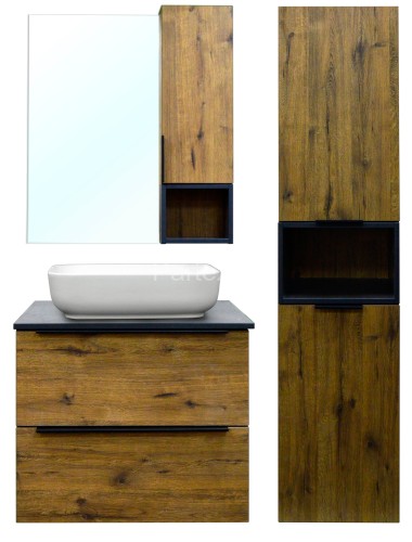 Тумба подвесная Azario Gris 90/2 900х500х560 два выдвижных ящика, без столешницы, цвет Дуб Веллингто