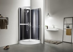 Душевая кабина AZARIO DENVER 90х90х200 прозрачное стекло 4 мм. Easy Clean, задняя панель черная, цвет профиля серый (AZ-N10812 900)