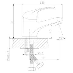 Смеситель Rossinka A35-11 для раковины