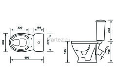 Унитаз-компакт Радуга тарельчатый декор Цветы Стандарт, сиденье полипропилен