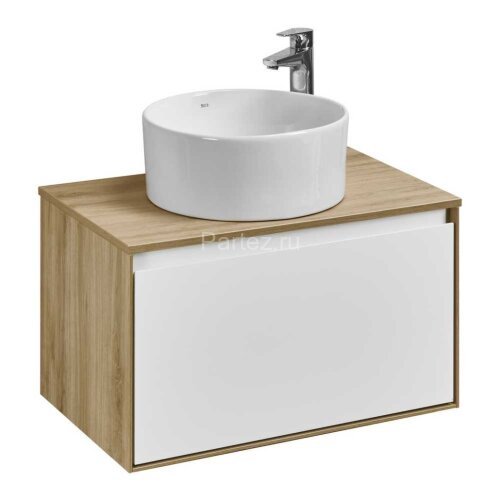 Тумба под раковину Aquaton Либерти 70 дуб эльвезия, белый глянец (1A279801LYC70)