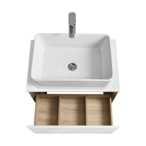 Тумба под раковину Aquaton Либерти 70 дуб эльвезия, белый глянец (1A279801LYC70)