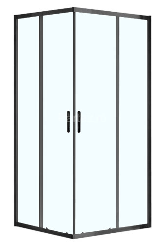 Душевое ограждение AZARIO 1000х1000х2000, БЕЗ ПОДДОНА, прозрачное стекло 6 мм, цвет профиля черный (AZ-ND1142 1000 Black)